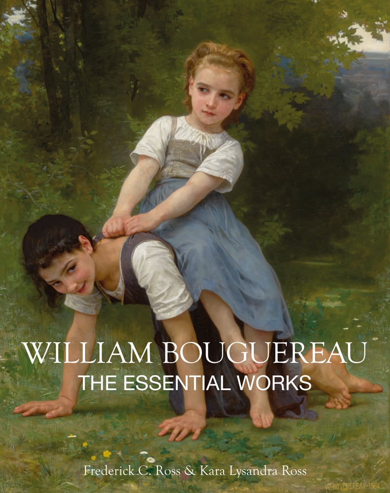 Painting, La bourrique (The Pony-back Ride) on cover of 'William Bouguereau, The Essential Works', by ACC Art Books.