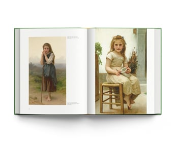Book cover of William Bouguereau, The Essential Works, with a painting titled La bourrique (The Pony-back Ride). Published by ACC Art Books.