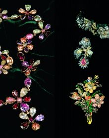 Book cover of Georgian Jewellery, 1714-1830', with five colourful jewelled necklaces. Published by ACC Art Books.