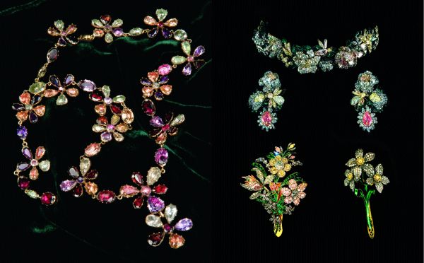 Book cover of Georgian Jewellery, 1714-1830', with five colourful jewelled necklaces. Published by ACC Art Books.