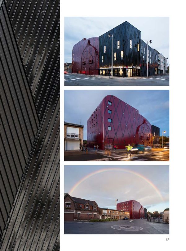 Book cover of Manuelle Gautrand Architecture: Leading Architects, featuring a high rise building with external side grills. Published by Images Publishing.