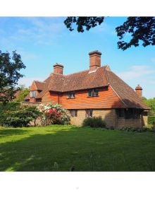 Goddards, large country house in Abinger Common, Surrey, England, on cover of 'Sir Edwin Lutyens , The Arts & Crafts Houses', by Images Publishing.