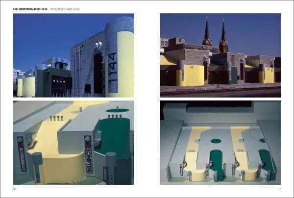 Book cover of Eric Owen Moss: Leading Architects, featuring a building with a glass roof. Published by Images Publishing.