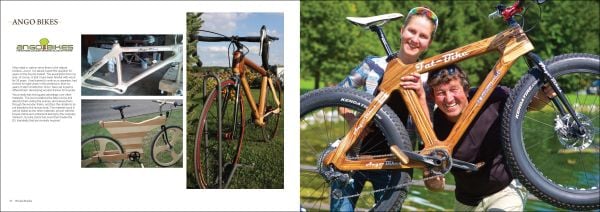 Book cover of The Wooden Bicycle: Around the World, featuring a racing bike made of wood. Published by Images Publishing.
