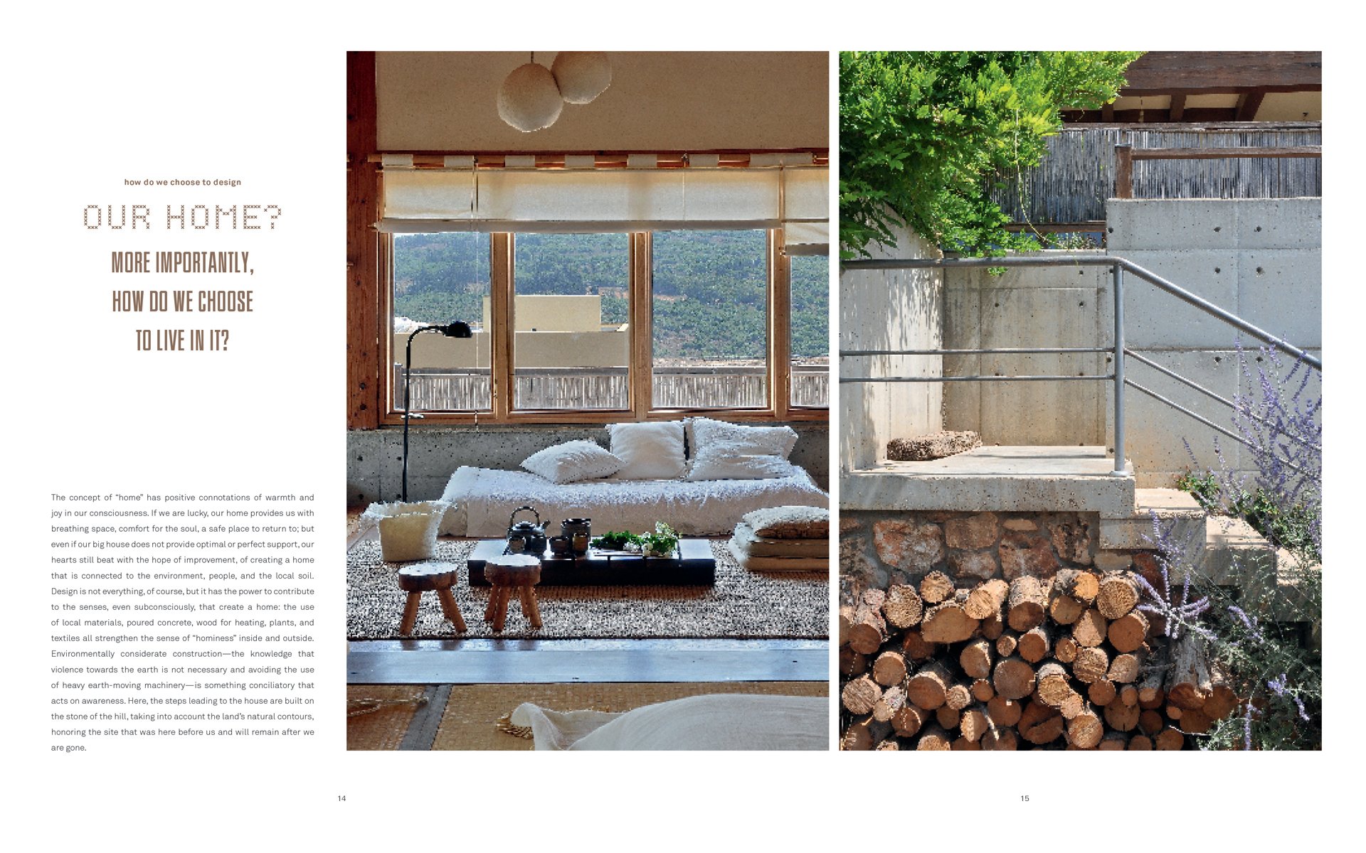 Book cover of Homes With Soul : Designing with Heart, with a wooden rocking chair on woven rug, cream walls and soft sofa. Published by Images Publishing.
