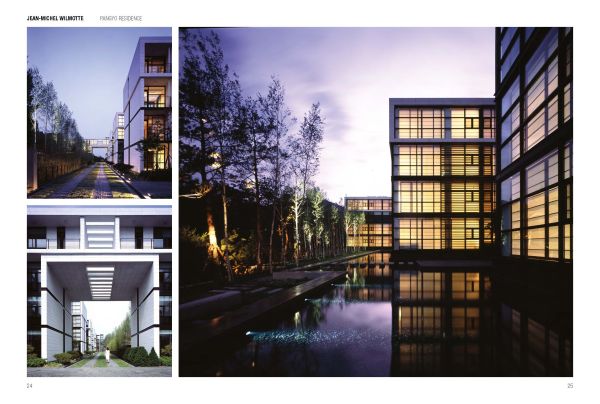 Book cover of Jean-Michel Wilmotte: Leading Architects, featuring a modern glass building. Published by Images Publishing.