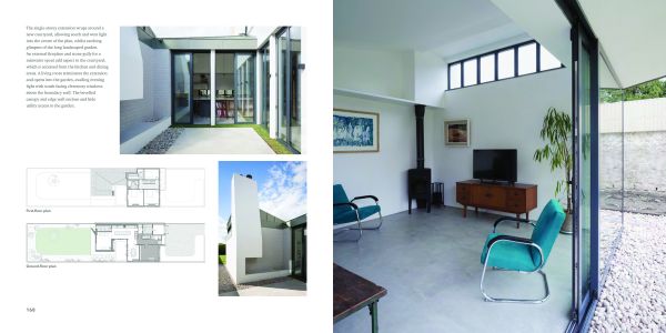 Book cover of British + Irish Modern: New Houses and Old Houses Made New with a large open door to interior, low table with purple alliums in vase, hanging light fittings. Published by Images Publishing.