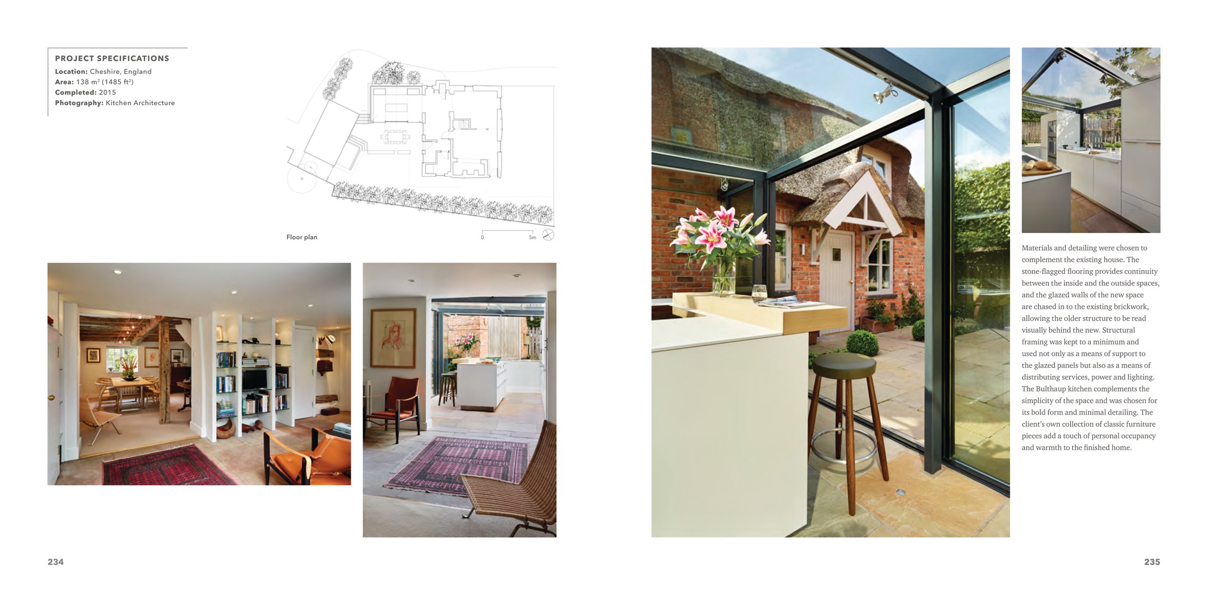 Book cover of British + Irish Modern: New Houses and Old Houses Made New with a large open door to interior, low table with purple alliums in vase, hanging light fittings. Published by Images Publishing.