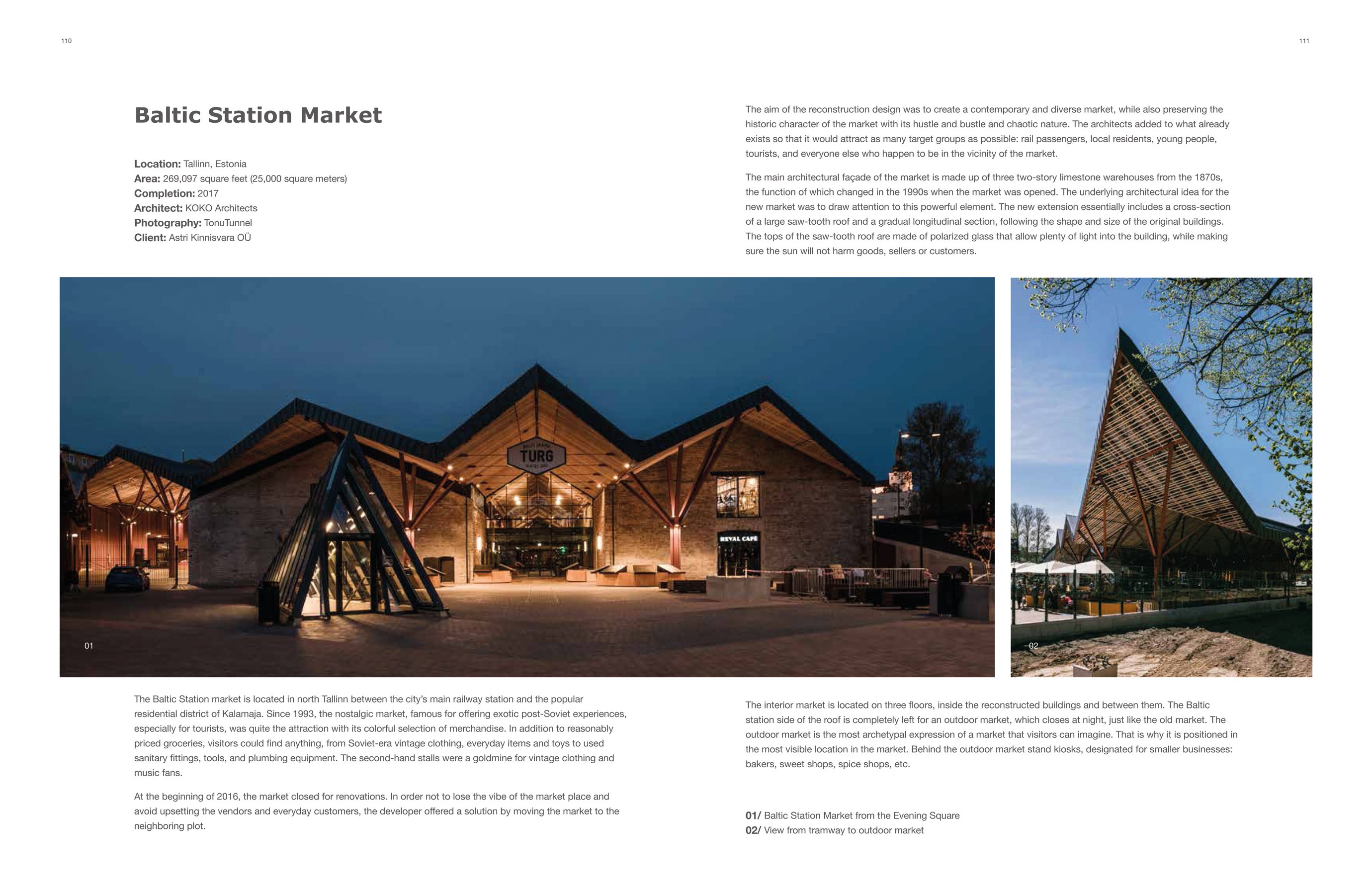 Book cover of Contemporary Market Architecture Planning and Design featuring the wooden roof of a flower market, with shoppers below. Published by Images Publishing.