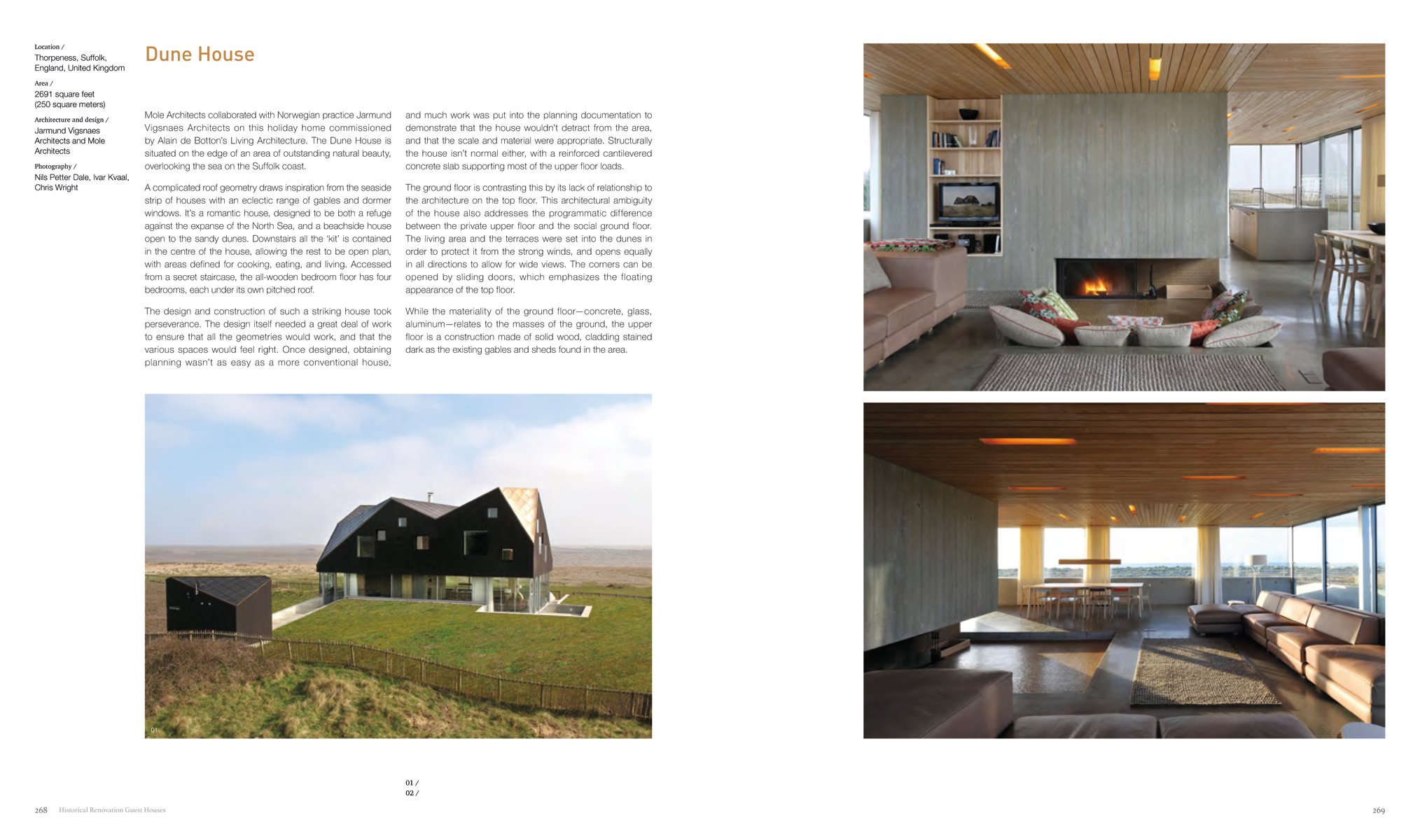 Book cover of Romantic Escape: Designing the Modern Guest House III, featuring a modern glass building on edge of blue lake, with northern lights above. Published by Images Publishing.