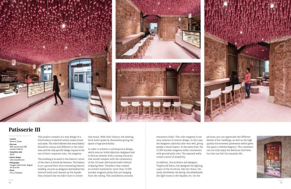 Book cover of Bakery Design, featuring the a bakery shop interior with glass display cabinets, with cakes underneath. Published by Images Publishing.