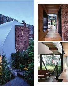 Book cover of Building Character: Transforming Old Homes for Modern Living, with a two story residential interior, with white dining table and chairs, and staircase leading to upper living space above. Published by Images Publishing.