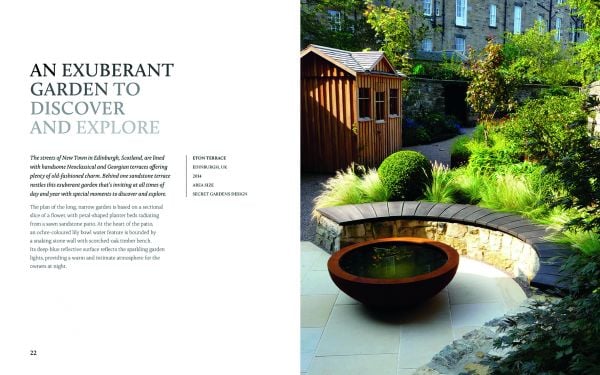 Book cover of Urban Oasis Tranquil Outdoor Spaces at Home, with an exterior garden space with green foliage. Published by Images Publishing.