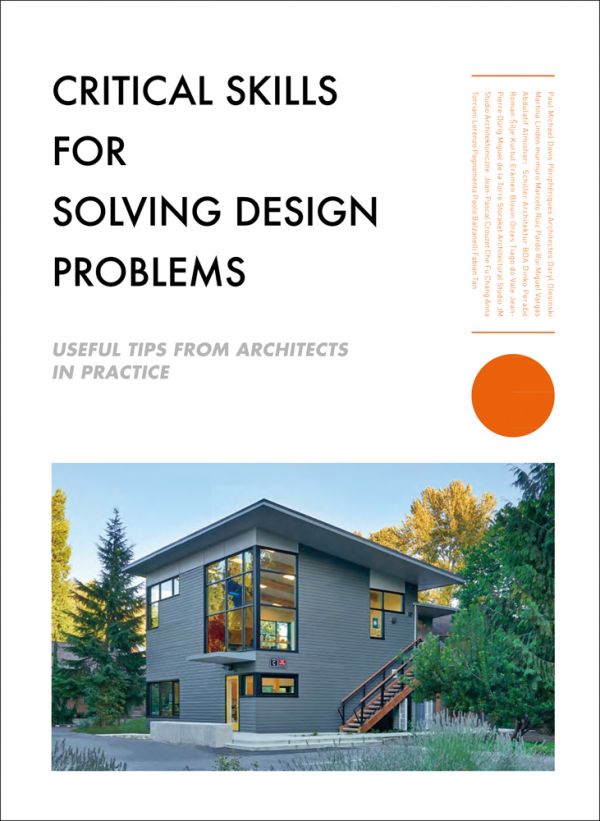 Book cover of Critical Skills for Solving Design Problems, with a modern gray flat roof building surrounded by large green trees. Published by Images Publishing.