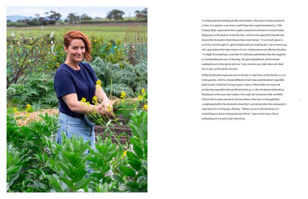 Book cover of Chefs' Kitchens, Inside the Homes of Australia's Culinary Connoisseurs, featuring a white interior kitchen with marble worktop, and knife block. Published by Images Publishing.