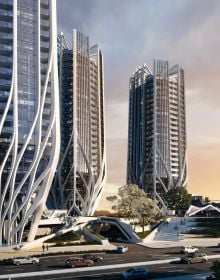 Book cover of Tectonism, Architecture for the 21st Century, with a close-up of Morpheus hotel in Macau. Published by Images Publishing.