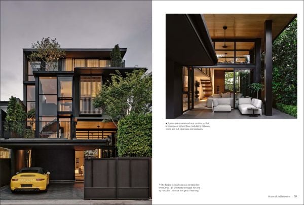 Book cover of The Homes That Shaped Us: People, Places, and Possibilities; featuring a dark interior with a chair and table below a skylight. Published by Images Publishing.