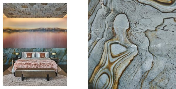 Book cover of Collaborations: A Houston Penthouse, with interior with dining room dinner table in apartment looking out over cityscape. Published by Images Publishing.