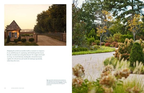 Book cover of Enduring Gardens: The Tame and the Wild; featuring a landscaped garden with swimming pool, and fire pit. Published by Images Publishing.