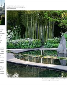 Book cover of Women Garden Designers: From 1900 to the Present, featuring Jinny Blom’s charity inspired garden design, with large stone disc surrounded by green plants. Published by ACC Art Books.
