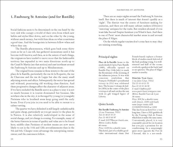 Lower half of Parisian waiter in long white apron, 'PARISIANS' PARIS', in black font to centre right.