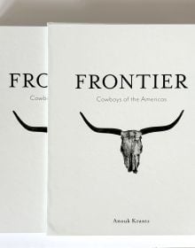 Book cover of Anouk Masson Krantz’s Frontier: Cowboys of the Americas, with a horned animal skull. Published by Images Publishing.