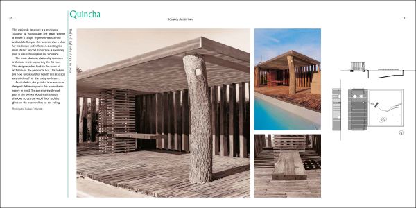 Book cover of Outdoor Living: Courtyards, Decks and Patios featuring a garden patio area with fireplace, table and chairs, and oven. Published by Images Publishing.