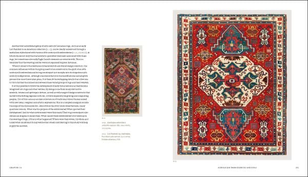 Book cover Stars of the Caucasus, Silk Embroideries From Azerbaijan; with a decorative carpet. Published by Hali Publications.