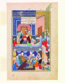 Book cover of The Persian Carpet Tradition, Six Centuries of Design Evolution, with a red and blue medallion design carpet design. Published by Hali Publications.