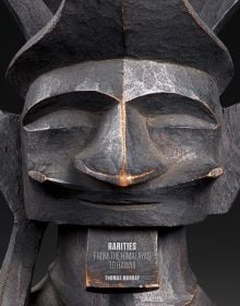 Black carved wood mask on cover of 'Rarities, From The Himalayas to Hawaii, by Hali Publications.