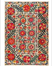 Book cover of Central Asian Textiles, The Neville Kingston Collection, featuring Kermina Suzani Uzbekistan Embroidery. Published by Hali Publications.