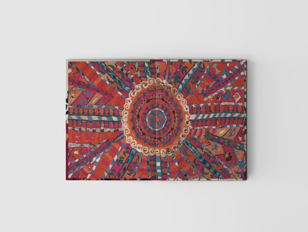 Book cover of Suzani: Art of the Silk Road; featuring a bright patterned fabric. Published by Hali Publications.