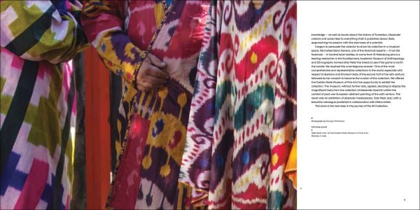 Book cover of Abr: Ikat Robes from Central Asia; featuring a colorful fabric. Published by Hali Publications.