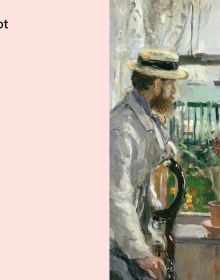 Oil painting 'Young girl in a ball gown', on cover of 'Berthe Morisot, Shaping Impressionism', by Dulwich Picture Gallery.