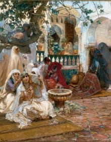Painting “The Philosopher” by Ludwig Deutsch (1905), on cover of 'Masterpieces of Orientalist Art, The Shafik Gabr Collection', by ACC Art Books.