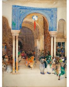 Book cover of Arthur Melville; featuring a watercolour painting of an oriental scene. Published by National Galleries of Scotland.