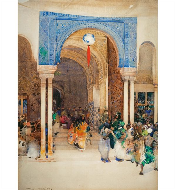 Book cover of Arthur Melville; featuring a watercolour painting of an oriental scene. Published by National Galleries of Scotland.