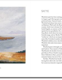 Book cover of Winifred Nicholson in Scotland, with a painting titled 'The Gate to the Isles', 1980: blue gate with seascape behind. Published by National Galleries of Scotland.