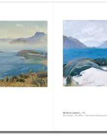 Book cover of Winifred Nicholson in Scotland, with a painting titled 'The Gate to the Isles', 1980: blue gate with seascape behind. Published by National Galleries of Scotland.