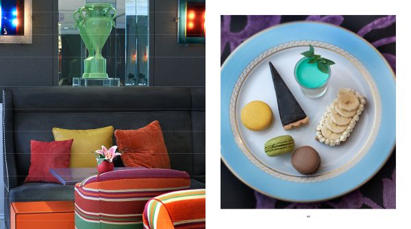 Book cover of Jean Cazals' TeaTime: A Taste of London's Best Afternoon Teas, with a tea cake dusted with icing sugar, and white teapot behind. Published by Papadakis.