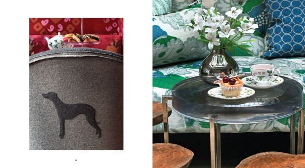 Book cover of Jean Cazals' TeaTime: A Taste of London's Best Afternoon Teas, with a tea cake dusted with icing sugar, and white teapot behind. Published by Papadakis.