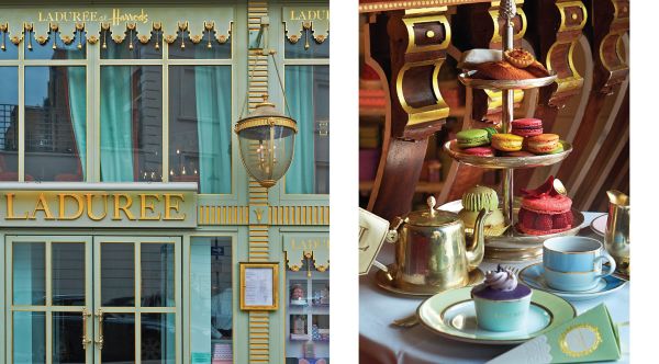 Book cover of Jean Cazals' TeaTime: A Taste of London's Best Afternoon Teas, with a tea cake dusted with icing sugar, and white teapot behind. Published by Papadakis.