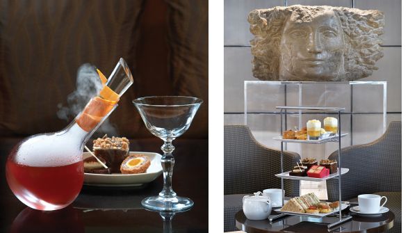 Book cover of Jean Cazals' TeaTime: A Taste of London's Best Afternoon Teas, with a tea cake dusted with icing sugar, and white teapot behind. Published by Papadakis.