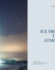 Book cover of Our Frozen Planet: A Photographic Journey Through the World of Snow and Ice, with a skier walking through a snow covered landscape. Published by Papadakis.