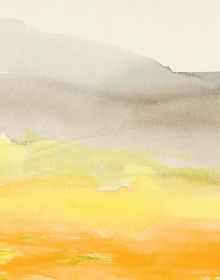 Book cover of A Shetland Notebook: Norman Ackroyd; featuring a watercolour landscape painting. Published by Royal Academy of Arts.