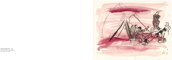 'Cecily Brown, Shipwreck Drawings', in black font to dark red landscape cover, by Ridinghouse.