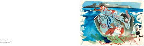 'Cecily Brown, Shipwreck Drawings', in black font to dark red landscape cover, by Ridinghouse.