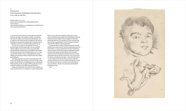 Drawing by Paul Cezanne of a collection of nude figures, to centre of navy cover, by Ridinghouse.