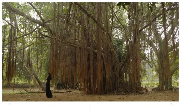Supta Biswas, Lumen, Film Still – Elbow and Mirror, 2021, 'LUMEN, SUTAPA BISWAS', in white font above on navy cover.