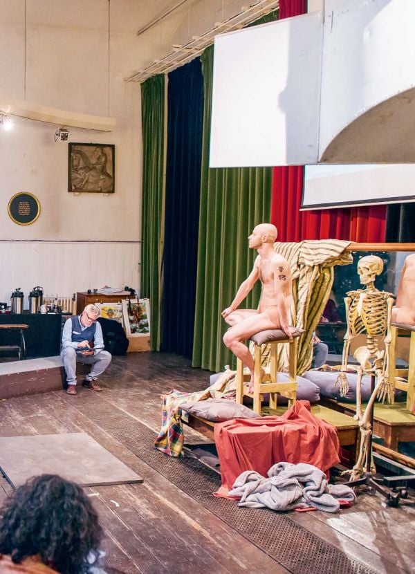 A LITTLE HISTORY OF THE ROYAL ACADEMY, in silver font on bright red cover.